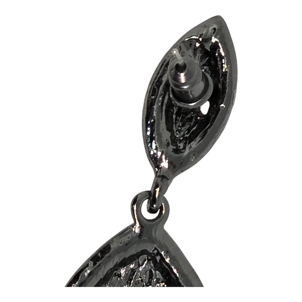 Green‎ Rhinestone Evil Eye Drop Earrings Black Gunmetal Dangle Statement - Picture 9 of 9
